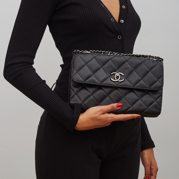 CHANEL LAMBSKIN BLACK TRENDY CC FLAP BAG (2015) - Picture 12 of 12
